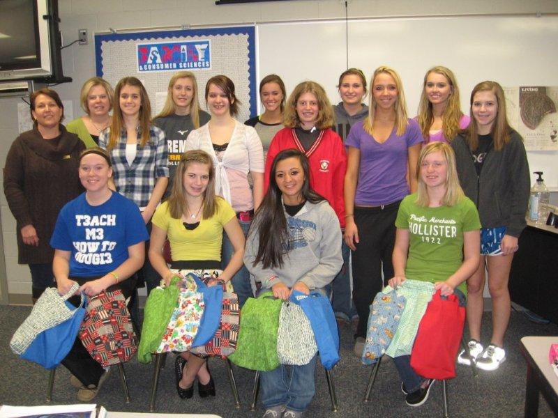 BHS Family  Consumer Science Students Donate Book Bags